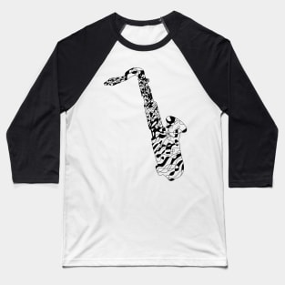 Sax black abstract // Jazz Lover Baseball T-Shirt